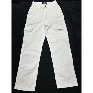Hollister White Ultra High-Rise Dad Pants W23R With Cargo Pockets Straight Leg